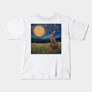 Moonlit Reverie: The Hare's Serenity 02 Kids T-Shirt